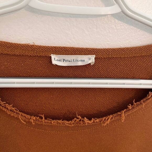 Lost Petal Linens Tunic Womens Sz Large Long Sleeve Lagenlook Top Distress Artsy - Picture 3 of 10